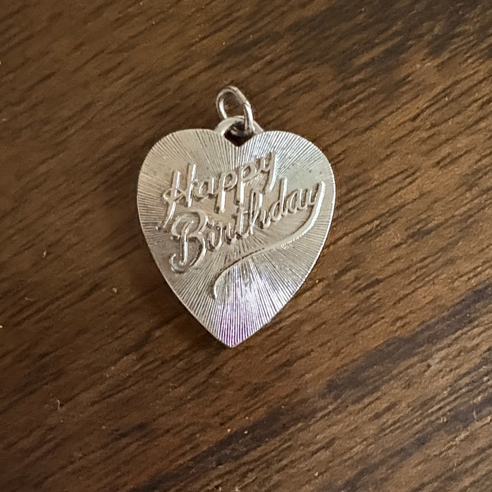 Silver Heart 'Happy Birthday' Pendant/Charm